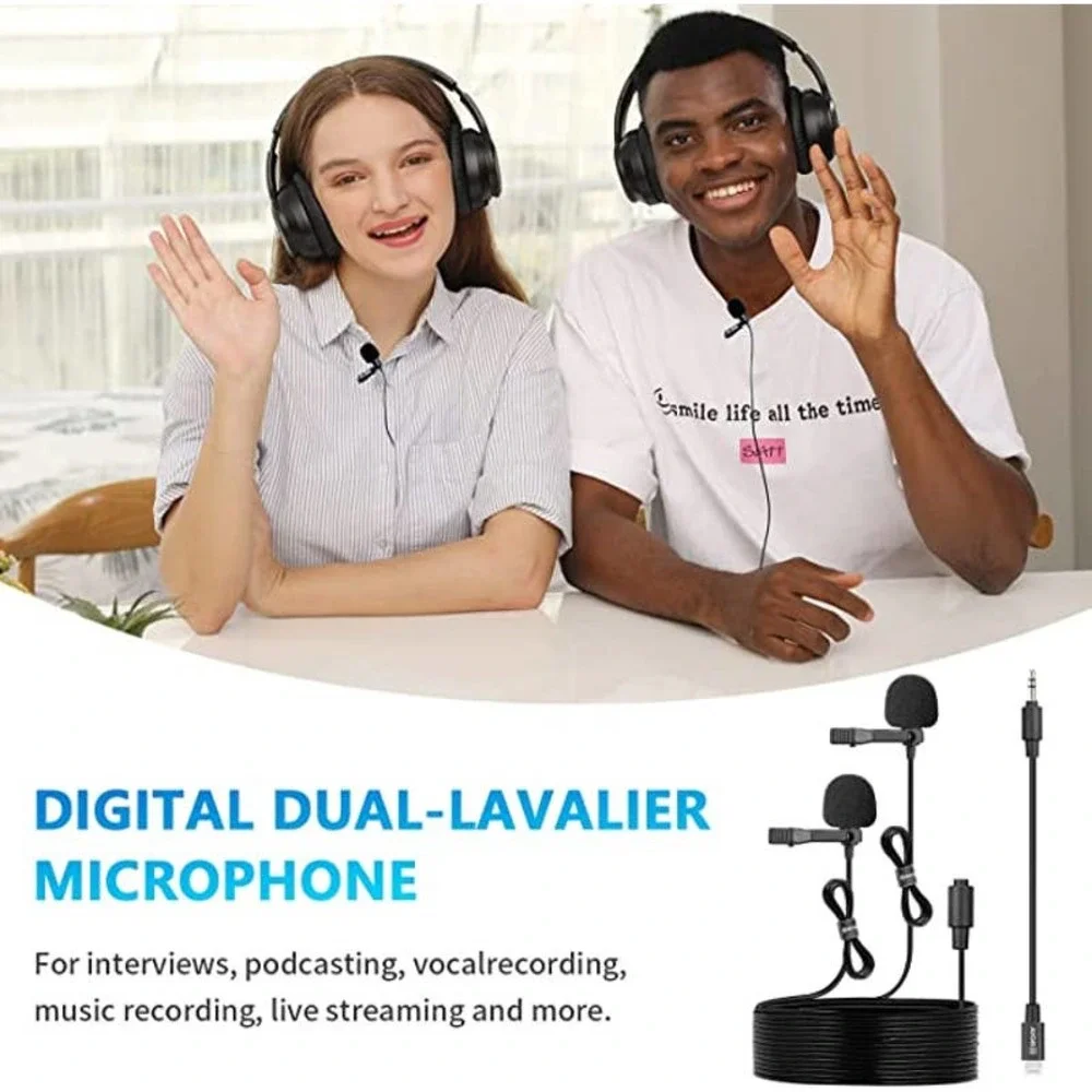 BOYA M2D Dual Mini Lavalier omnidirectional Microphone for iOS Devices